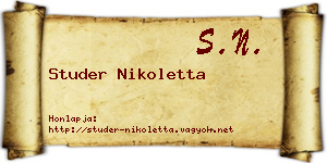 Studer Nikoletta névjegykártya