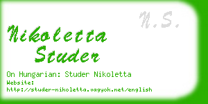 nikoletta studer business card